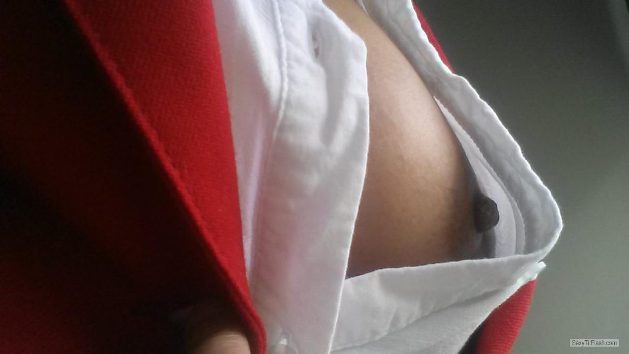 Tit Flash: My Coworker's Medium Tits - Topless Dare Me from United States